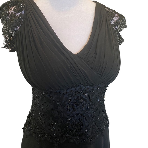 Vintage Tadashi Shoji Silk Beaded Formal Evening Dress Size 4 Cocktail Event - Picture 2 of 12